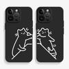 Забавный чехол для телефона с изображением пары кошек для iPhone 16 15 14 13 12 11 Pro Max Mini X XS SE4 7 8 Plus 16E Ударопрочный силиконовый мягкий чехол