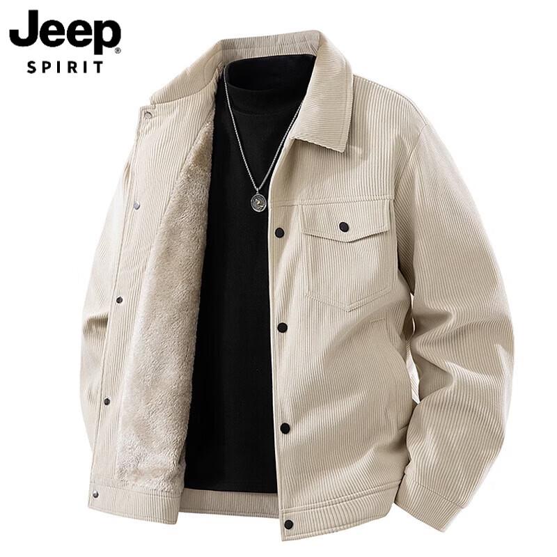 JEEP SPIRIT Men's Corduroy Casual Loose Fit Jacket