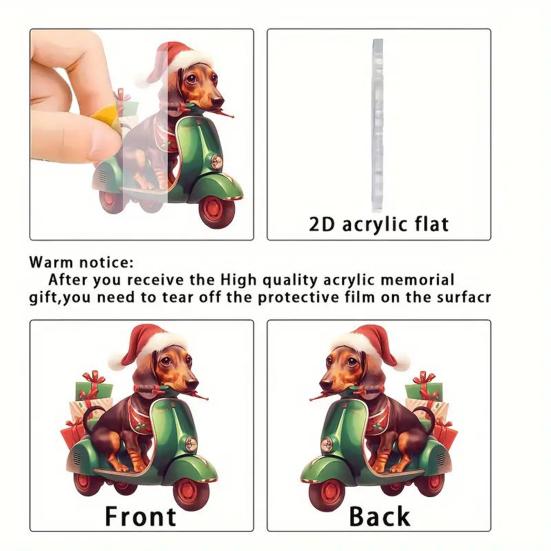 Рождественское украшение Yousheng Dog, акриловое мультяшное украшение для езды на велосипеде, рождественская елка, подвесное украшение для зеркала заднего вида автомобиля, аксессуары