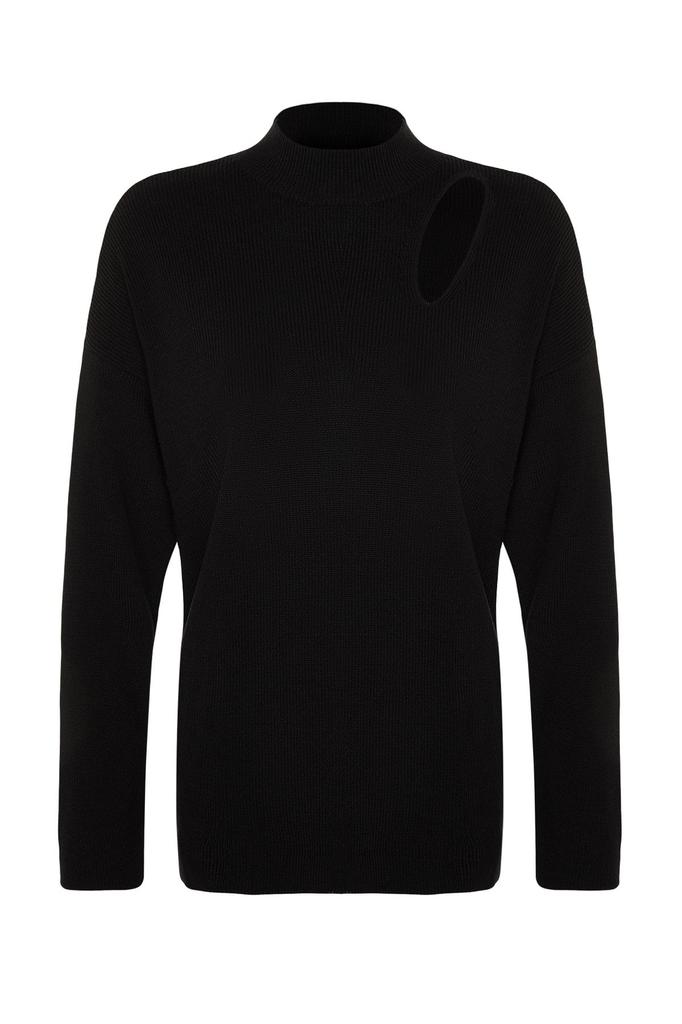 Women's Fashionable Stylish Sweater Mink Wide Fit Window Cut Out Knitwear Sweater