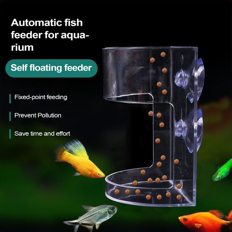 Aquarium Suction Cup Feeder Transparent Strong Adsorption Large-Capacity Feeding Dish for Fish Tank Shrimp Feeder Supplies