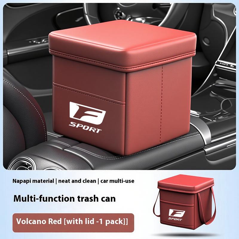 AIS1 Lexus Car Foldable Leather Storage Box Garbage Bin Accessories For Lexus F SPORT ES RX NX LS UX LM LX GX LC RZ IS CT GS RC HS SC