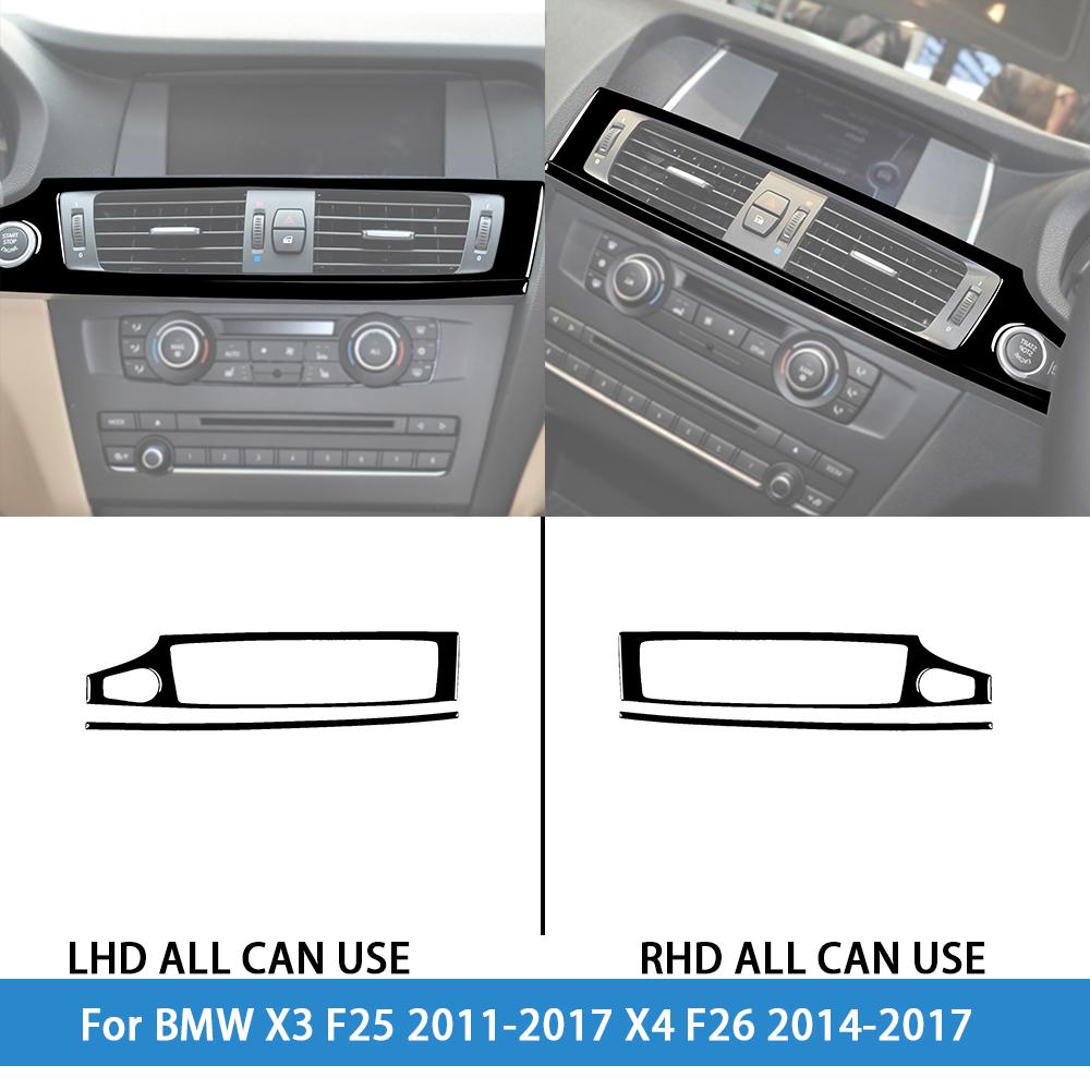 dsgur6 For BMW X3 F25 2011-2017 X4 F26 2014-2017Car Accessories Piano Black Interior Air Vent Taillight Console Trim Modified Sticker