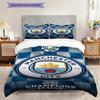 Manchester City Football Club Emblem Bedding (1 * duvet cover + 2 * pillowcase, without core) 2DFlat Duvet cover and pillowcase Soft and comfortable