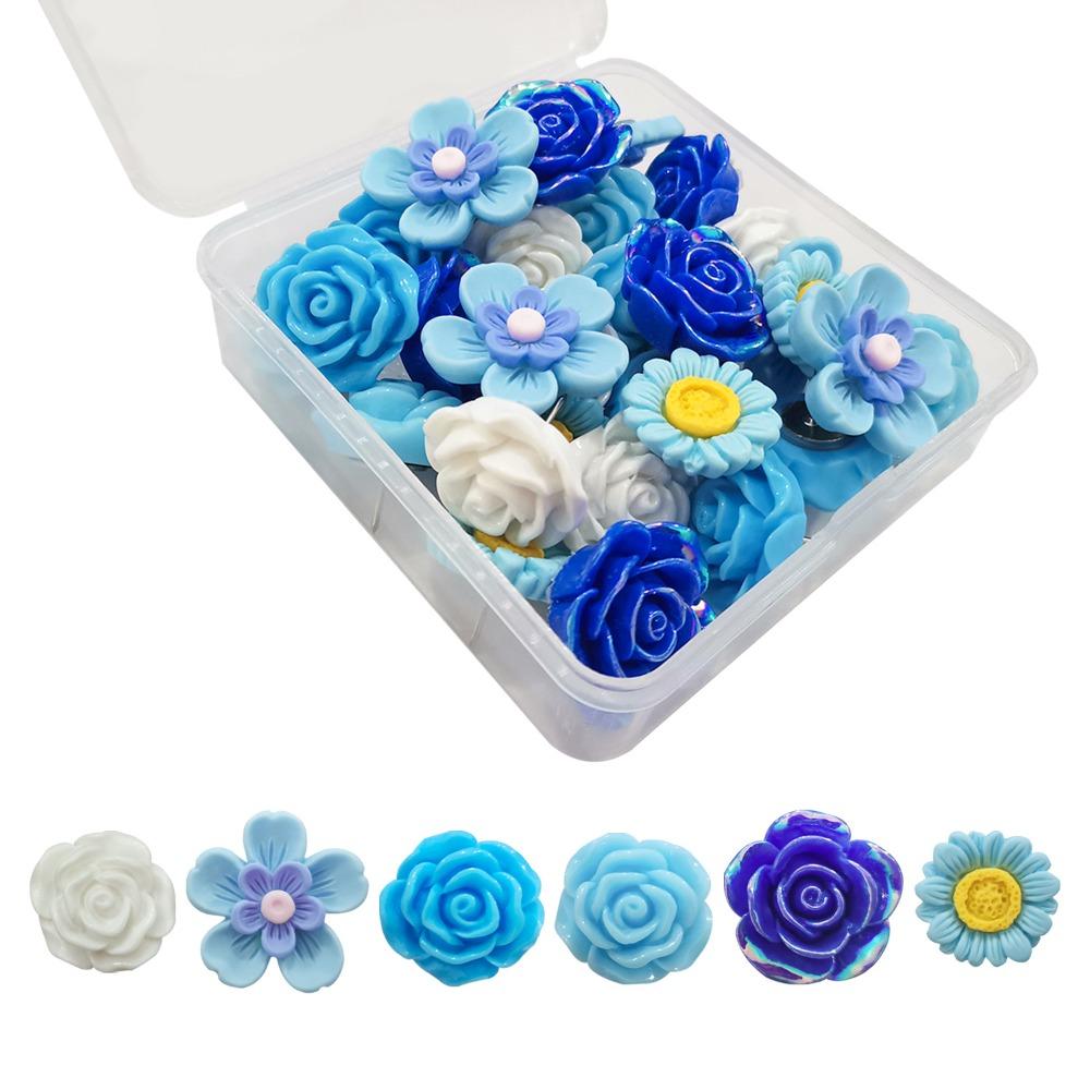 30Pcs Durable DIY Butterfly Push Pins 3D Creative Flower Pushpins Cute Reusable Thumb Tacks Corkboard