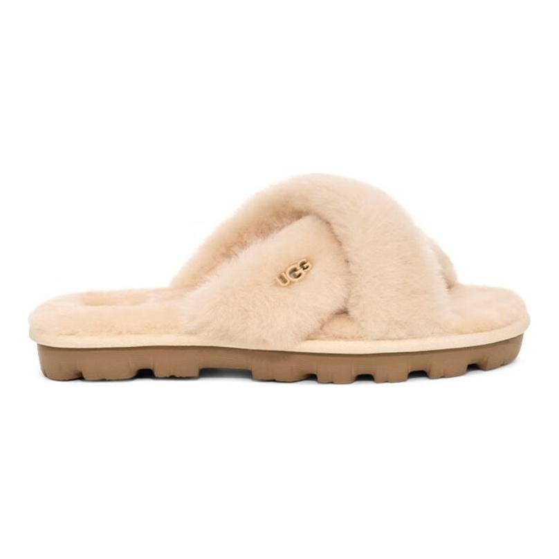 UGG Нескользящие Износостойкие Шлепанцы Женские Бежевые 1107955-NAT