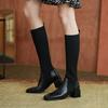 Мода 2024 года, высокие сапоги до колена, женские зимние сапоги, новинка, женская длинная обувь для женщин, элегантная осенняя коричневая танкетка, эластичная