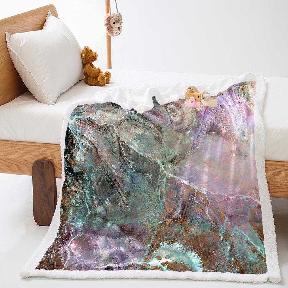 Marble Textured Lamb Fleece Blanket Crystal Fleece Office Blanket Blanket