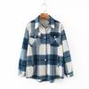 Свободная верхняя одежда, клетчатая куртка, винтажное стильное пальто с карманами и длинными рукавами, женское пальто с лацканами и воротником