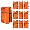 Felimoa Staff Bibs, 10-Piece Set, Adult Size, Washable, Front and Back Print, Staff Uniforms for Tournaments, Events, and Concerts (Orange)