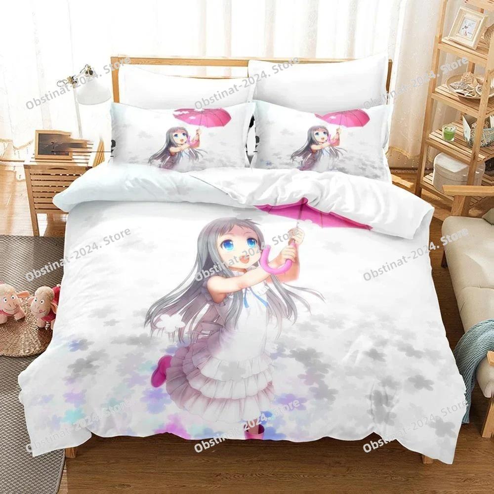 Anime Honma Meiko Anohana Bedding Set Duvet Cover Bedroom Comforter Single Twin King Size Quilt Cover Home Textile