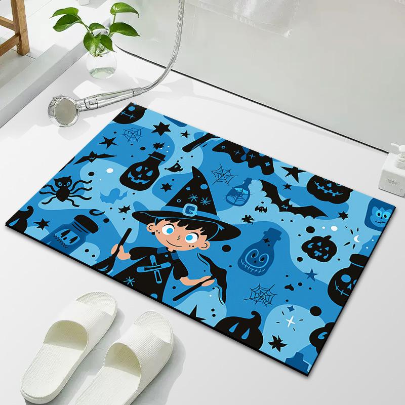 Европейский и американский декоративный коврик для пола на Хэллоуин, коврик для входной двери, коврик для входной двери с изображением тыквы и ведьмы