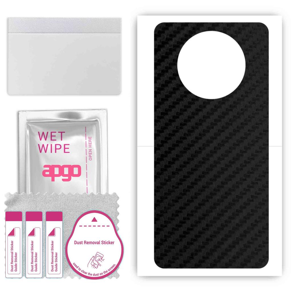 apgo Protective Skin Sticker for the Back Compatible with Cubot Note 9, Wrap Film, Foil, Vinyl - Pattern Carbon Black