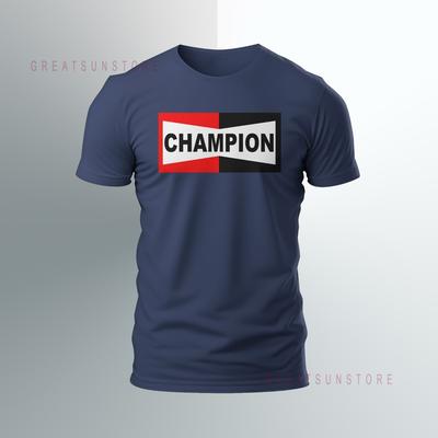 Свеча зажигания Champion Автомобильный логотип смешная футболка Размер S-5XL США Унисекс Футболка