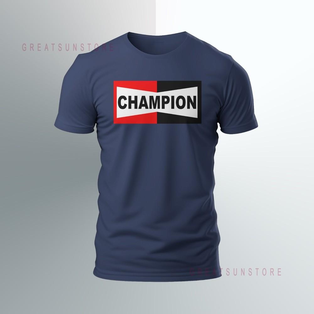 Свеча зажигания Champion Автомобильный логотип смешная футболка Размер S-5XL США Унисекс Футболка