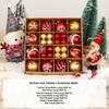 Xmas Tree Ornaments 42/44 Pcs Holiday Decor PVC Glossy Ball Set Christmas Decorations