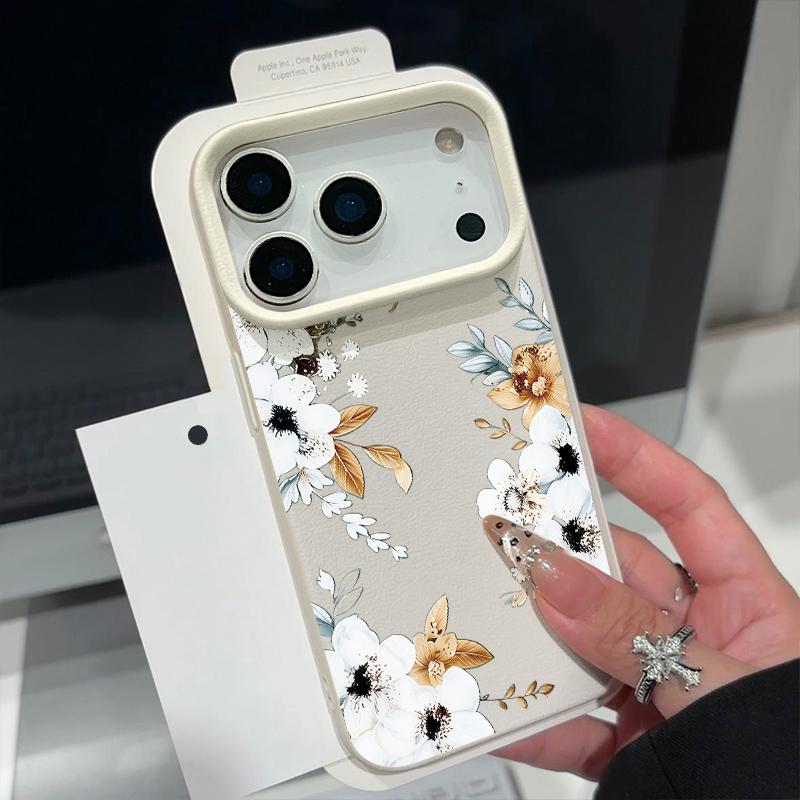 Чехол для телефона из ТПУ с текстурой кожи для iPhone 17 17e 16e 16 15 Pro Max 14 13 Pro Max 11, с рисунком подсолнуха, мягкая силиконовая задняя крышка