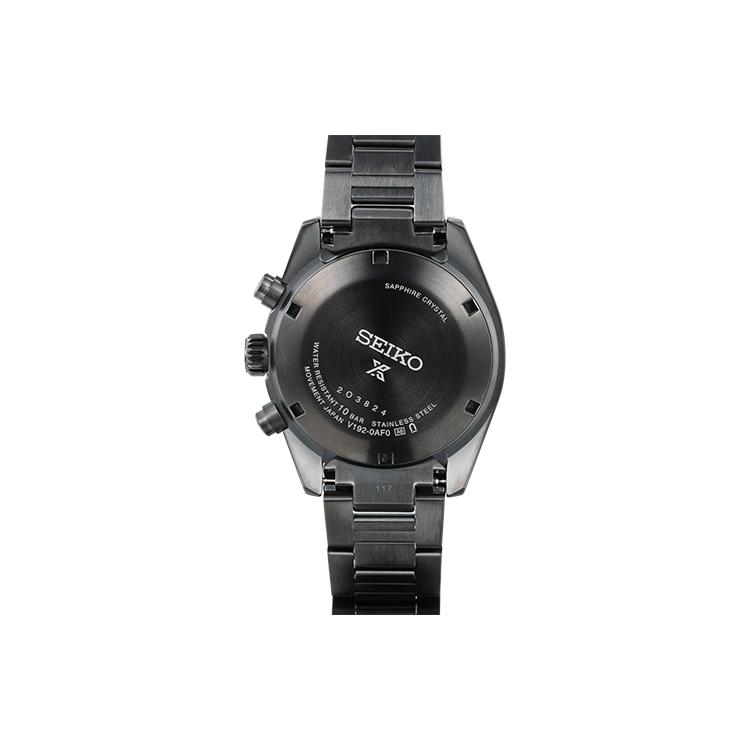 Seiko PROSPEX Бизнес-часы на солнечной батарее с браслетом из нержавеющей стали Мужские часы Черный циферблат SSC917P1