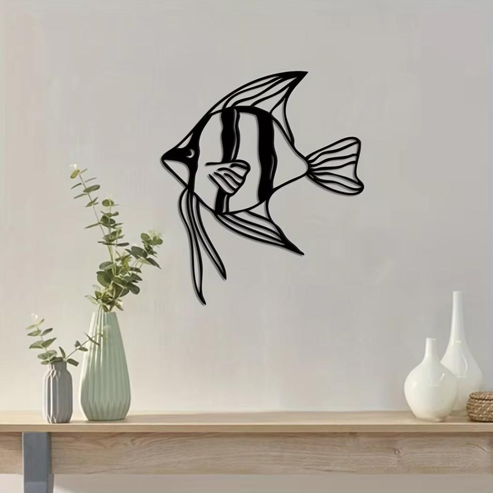 Metal Fish Wall Art, School Of Fish Wall Decor, Nautical Large Metal Wall Ornament, Unique Interior Home Decor, Above Bed Art