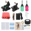 Complete Tattoo Kit Liner Shader Tattoo Coil Machine Power Supply Foot Pedal Needles Tips Tattoo