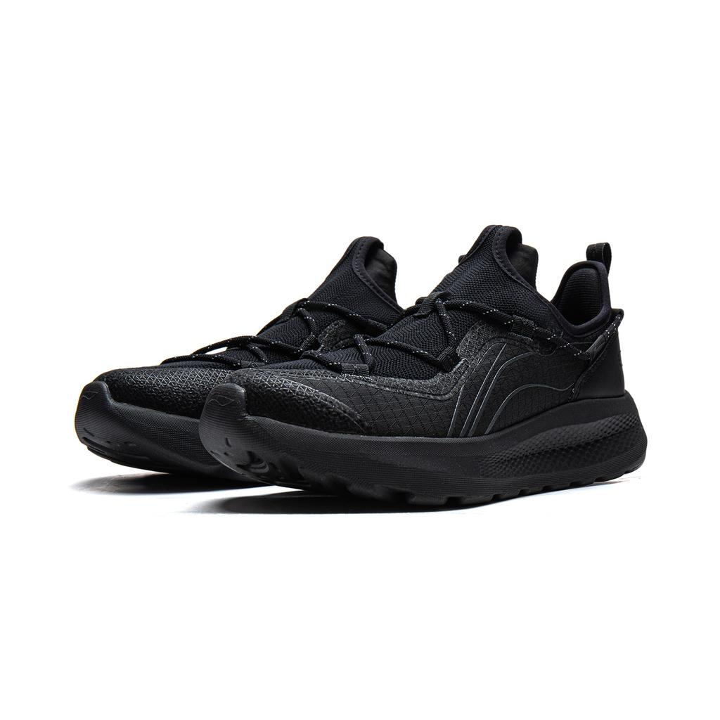 Li Ning Yun Yi Soft Rebound Breathable Thick Sole Increased Height Non-Slip Wear-Resistant Low-Top Casual Shoes Women Sneaker Black AGLV134-1