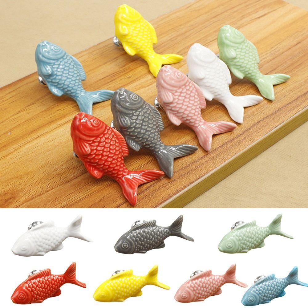 Fish Shape Drawer Knob Single Hole Door Handles Stylish Cupboard Knob  Kitchen
