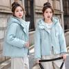 Women Short Padded Coat Korean Style Loose Hooded Parka Simple Fashion Jacket Warm Winter Outfit