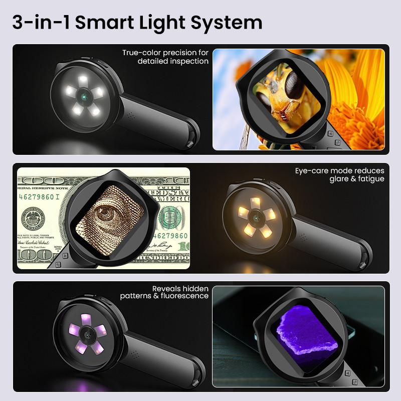 2.8-Inch 100X Analyzing Electronics Repair Digital Magnifier HD Handheld Microscope Magnifying Glass Portable Skin Scalp