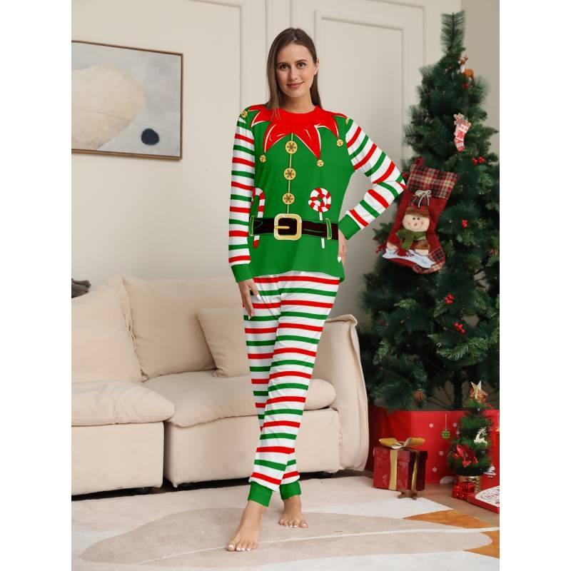 Пижамный набор Рождественский Эльф Семейный подходящий Детская рождественская одежда для сна Одежда Мода