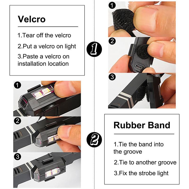 4 шт. беспроводных светодиодных стробоскопических ламп с дистанционным управлением, 8 цветов, зарядка через USB, водонепроницаемые светодиодные аварийные предупреждающие огни, предотвращающие столкновения