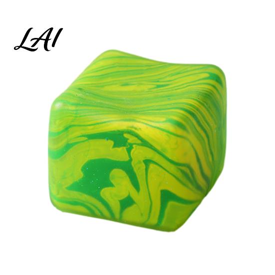 Stress Relief Sensory Toy Flow Pattern Cube Squeeze Anxiety Ball Ice Decompression Stretchy Pinch Party Favors TPR