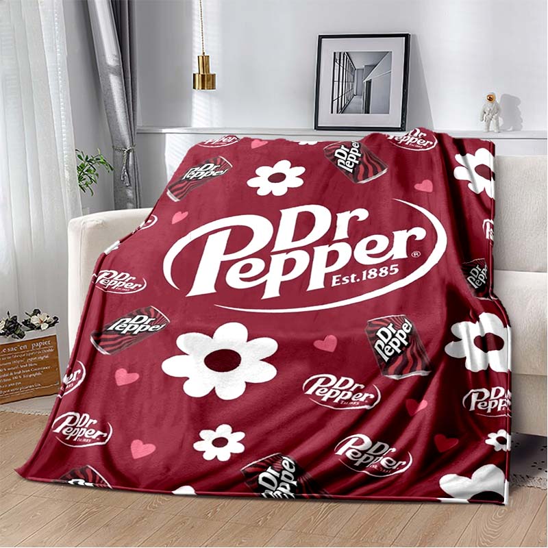 Dr Pepper Quote Flannel Blanket, Soft Throw with "Never Stand Between a Woman and Her Dr Pepper" Print, Cozy Bedding for Fans