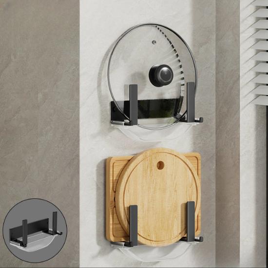 1/2/3/4 шт. Компактная настенная стойка для хранения кастрюль и кухонных принадлежностей с крючком и поддоном для воды