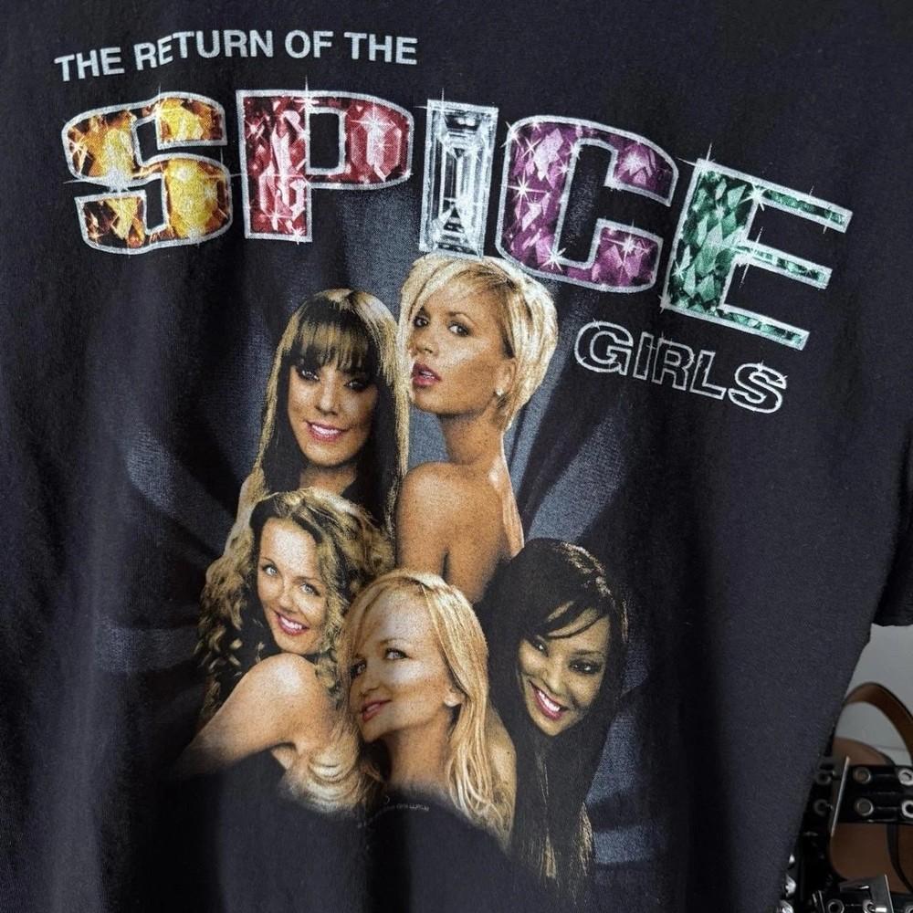 Spice Girls, Винтажная Поп-группа 90-х, Графическая Футболка, Ретро Музыкальная Рубашка, Черная Унисекс Футболка