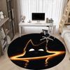 1pc FlameKitty Office Round Area Rug,  Mat Suitable For Office, Under Office Chairs Bedroom Living Room Home Decor, Room Deco