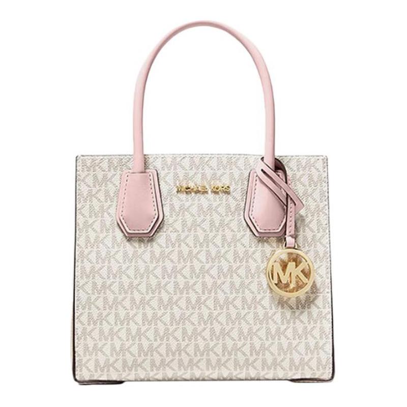 Michael Kors Мерсер пресбиопическая letter print ПВХ с кожей аккордеон сумка через плечо сумка на плечо средний размер женская цвет слоновой кости