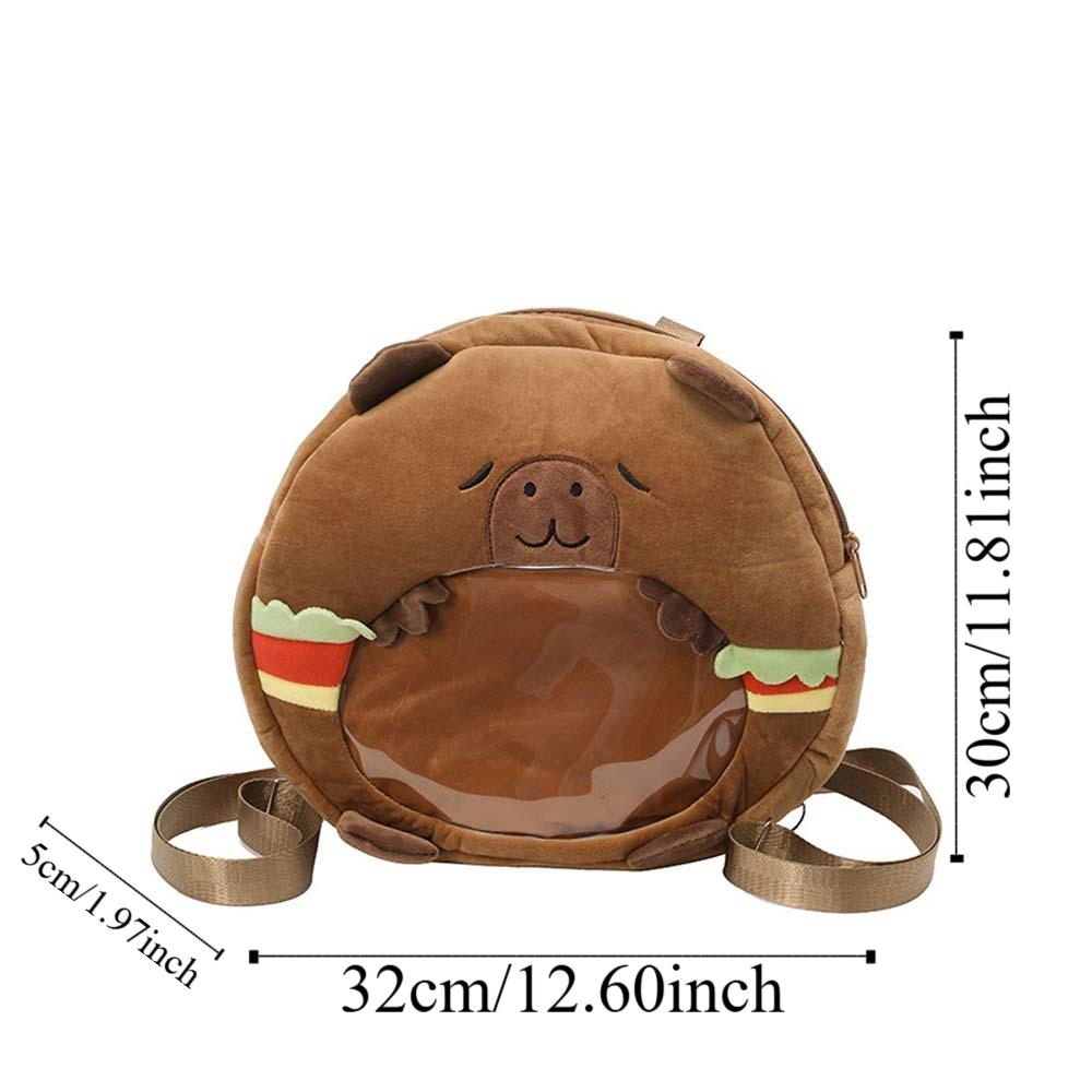Large Capacity Creative Ita Bag Cute Cartoon Doll Daypack Thickened Capybara Plush Backpack Gifts