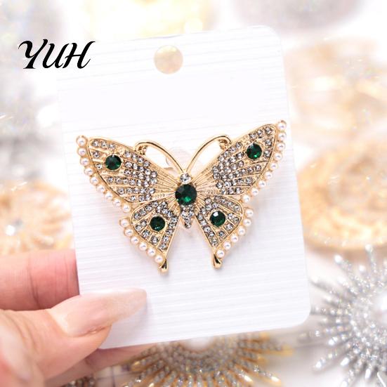 Daily Wear Jewelry Women Rhinestone Butterfly Brooch Pin, Vintage Insect Alloy Badge Pin Accessories for Wedding Party Prom Backpack Decoration Pins