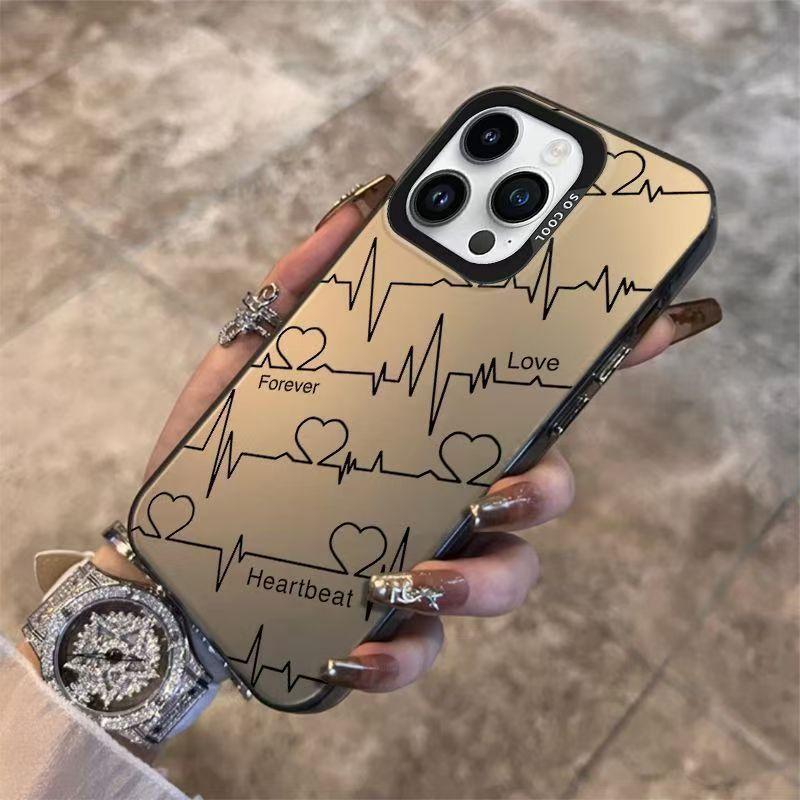 Чехол для мобильного телефона Love ECG подходит для Apple 16promax 15plus цвет серебристый IMD14 простой 13Pro.