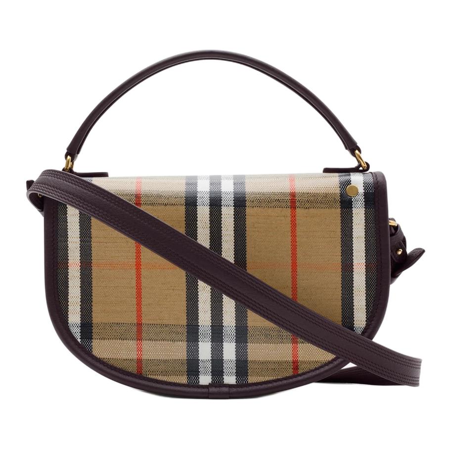 Burberry Highlands Check Jacquard Woven Saddle Bag Women Shoulder Bag Beige 81121601
