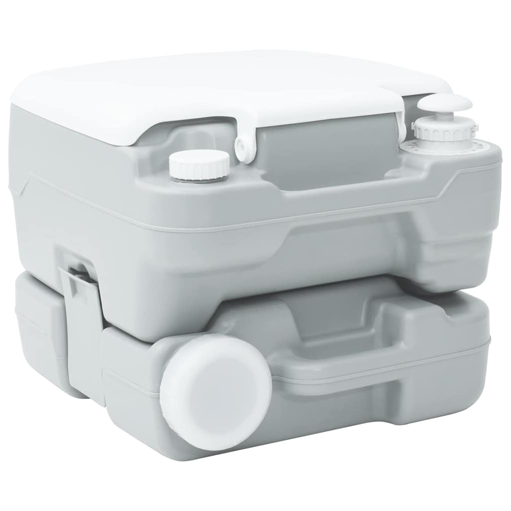 Portable Camping Toilet Grey and White 41.5 x 36.5 x 30 cm Polyethylene