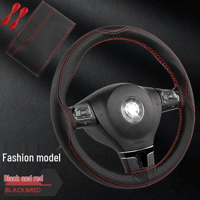 Чехол на руль из натуральной кожи, ручной работы, нескользящий, верхний слой из коровьей кожи, впитывающий пот, универсальный для всех сезонов.