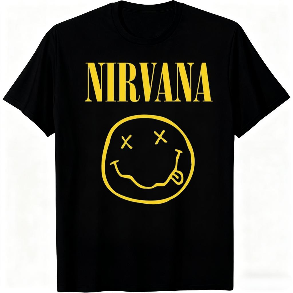 Унисекс футболка Nirvana с графикой улыбающегося лица, 100% хлопок, модная, ретро, Y2k, рок-стиль, унисекс, женская, дышащая, новая, с коротким рукавом
