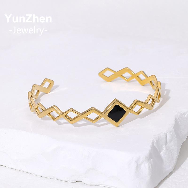 Stainless Steel Waterproof Fashion Versatile Geometric Bracelet Female Ins Wind Does Not Fade Temperament Elegant, for Men