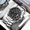 Men's Quartz Watch Large Dial Steel Band Waterproof Luminous Male Wristwatch for Daily Wear Office Business Travel Outdoor Boy