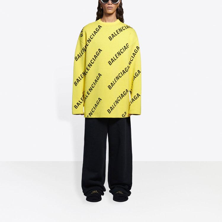Balenciaga Крупная вязаная кофта оверсайз с принтом логотипа по всей поверхности 657401T32007440