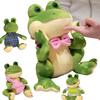 27cm Cute Animal Frog Plush Doll Cartoon Gentleman Bow Tie Guitar Frog Reptile Plush Toy Home Decoration Gift For Children