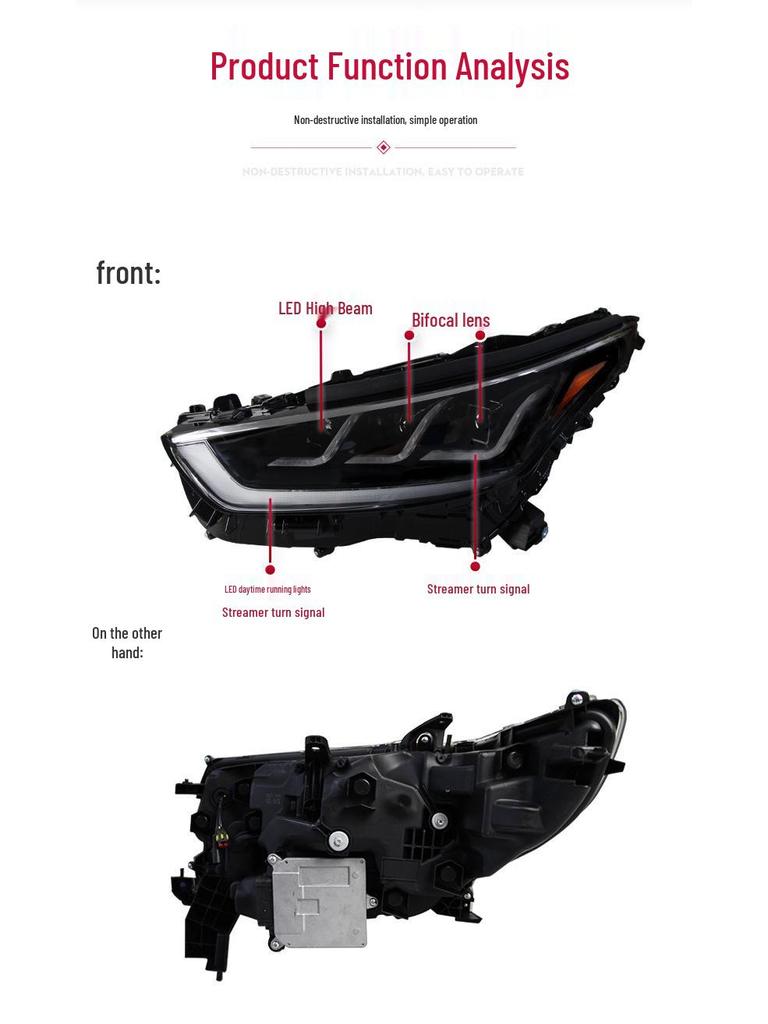 Toyota Highlander Land Cruiser LED Headlight Assembly with Daytime Running Lights and Turn Signal Lens