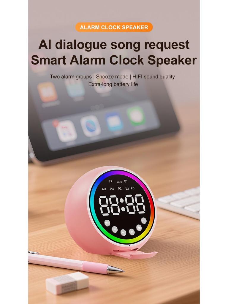 S1 Bluetooth-колонка-часы с подставкой для телефона, функцией звонка, поддержкой TF-карты и длительным временем работы от аккумулятора