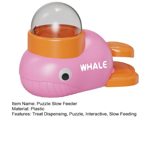 Dog Interactive Treat Dispensing Toy 2-in-1 Whale Design Food Puzzle Slow Feeder for Small Medium Dogs And Cats Mental Stimulation IQ Training